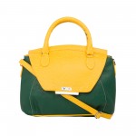 Beau Design Stylish  Green & Yellow Color Imported PU Leather Slingbag With Adjustable Strap For Women's/Ladies/Girls